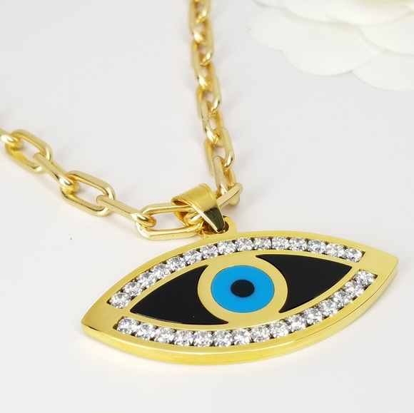 Unique One of Kind Statement Evil Eye Necklace NWT - Picture 7 of 10